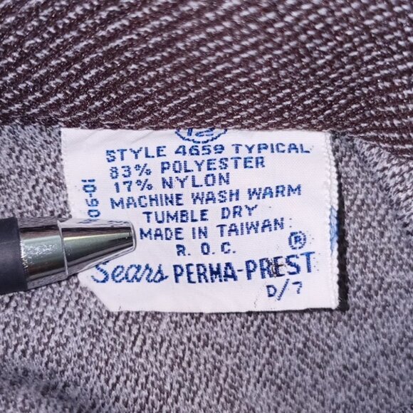Vintage 70s Unisex Sears Perma Press Brown Bell-bottom Pants size 12 - Picture 6 of 7